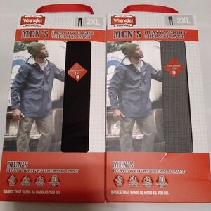 NEW BOX DAMAGE Wrangler Heavy Weight Men's Thermal Pant 2XL Black Gray
